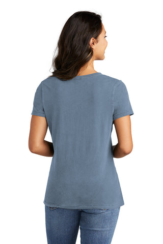 Port & Company Ladies Beach Wash Garment-Dyed V-Neck Tee (Faded Denim)