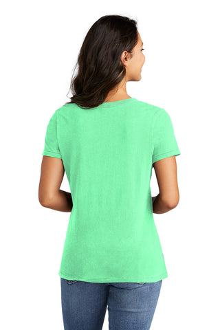 Port & Company Ladies Beach Wash Garment-Dyed V-Neck Tee (Jadeite)