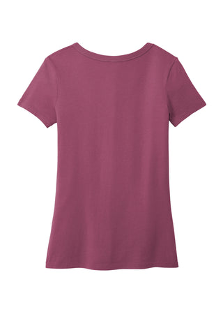 Port & Company Ladies Beach Wash Garment-Dyed V-Neck Tee (Vintage Raspberry)