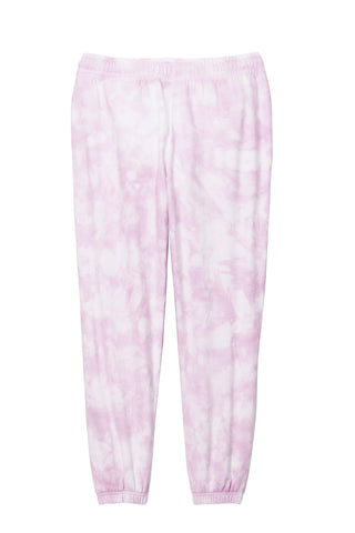 Port & Company Ladies Beach Wash Cloud Tie-Dye Sweatpant (Cerise Pink)