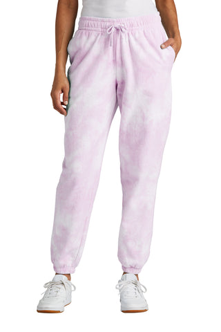 Port & Company Ladies Beach Wash Cloud Tie-Dye Sweatpant (Cerise Pink)