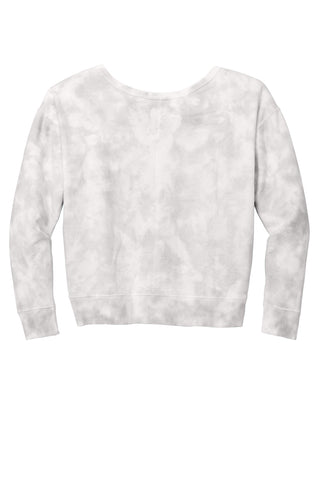 Port & Company Ladies Beach Wash Cloud Tie-Dye V-Neck Sweatshirt (Dove Grey)