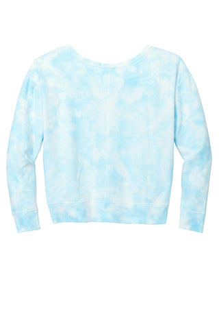 Port & Company Ladies Beach Wash Cloud Tie-Dye V-Neck Sweatshirt (Glacier)