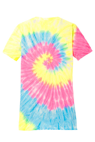 Port & Company Ladies Tie-Dye V-Neck Tee (Neon Rainbow)