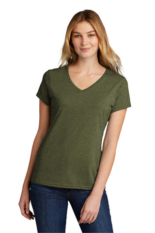 Port & Company Ladies Tri-Blend V-Neck Tee (Military Green Heather)