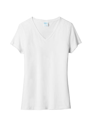 Port & Company Ladies Tri-Blend V-Neck Tee (White)