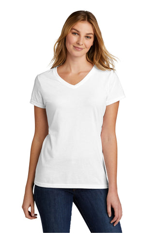 Port & Company Ladies Tri-Blend V-Neck Tee (White)