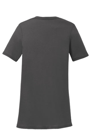 Port & Company Ladies Performance Blend V-Neck Tee (Charcoal)