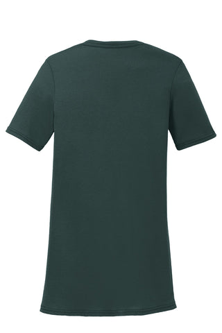 Port & Company Ladies Performance Blend V-Neck Tee (Dark Green)