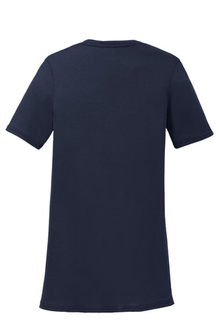 Port & Company Ladies Performance Blend V-Neck Tee (Deep Navy)