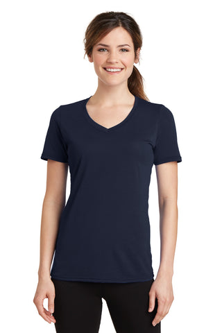 Port & Company Ladies Performance Blend V-Neck Tee (Deep Navy)