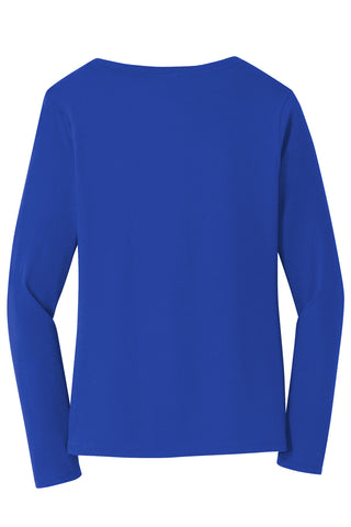 Port & Company Ladies Long Sleeve Fan Favorite V-Neck Tee (True Royal)