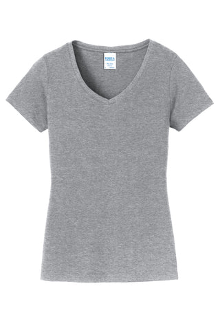 Port & Company Ladies Fan Favorite V-Neck Tee (Athletic Heather)