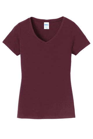 Port & Company Ladies Fan Favorite V-Neck Tee (Athletic Maroon)