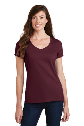 Port & Company Ladies Fan Favorite V-Neck Tee (Athletic Maroon)