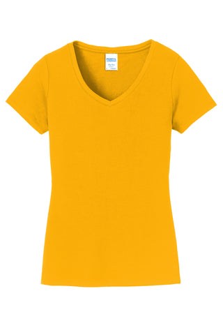 Port & Company Ladies Fan Favorite V-Neck Tee (Bright Gold)