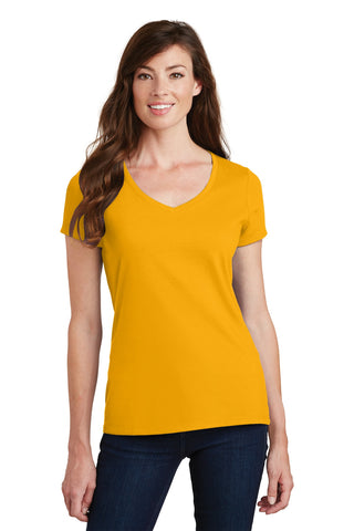 Port & Company Ladies Fan Favorite V-Neck Tee (Bright Gold)