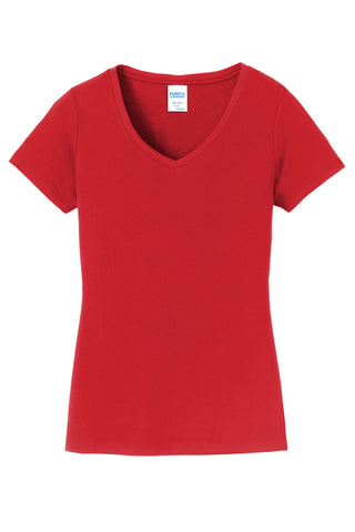 Port & Company Ladies Fan Favorite V-Neck Tee (Bright Red)