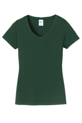 Port & Company Ladies Fan Favorite V-Neck Tee (Forest Green)