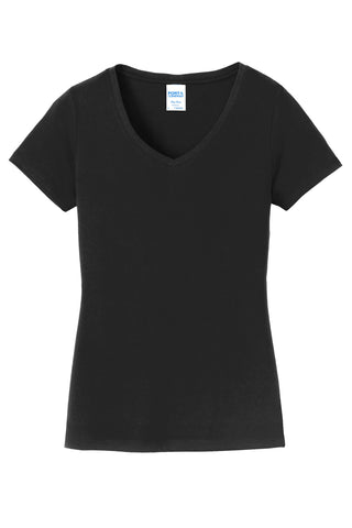 Port & Company Ladies Fan Favorite V-Neck Tee (Jet Black)