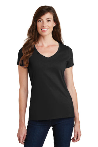 Port & Company Ladies Fan Favorite V-Neck Tee (Jet Black)