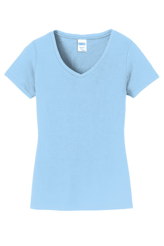 Port & Company Ladies Fan Favorite V-Neck Tee (Light Blue)