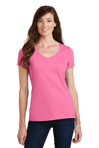 Port & Company Ladies Fan Favorite V-Neck Tee (New Pink)