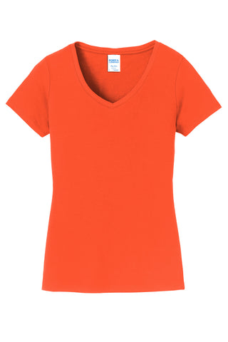 Port & Company Ladies Fan Favorite V-Neck Tee (Orange)