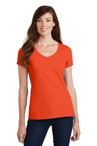 Port & Company Ladies Fan Favorite V-Neck Tee (Orange)