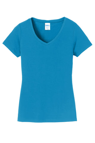 Port & Company Ladies Fan Favorite V-Neck Tee (Sapphire)