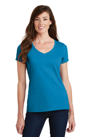 Port & Company Ladies Fan Favorite V-Neck Tee (Sapphire)