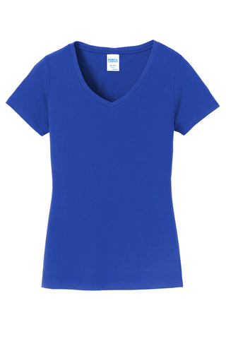 Port & Company Ladies Fan Favorite V-Neck Tee (True Royal)