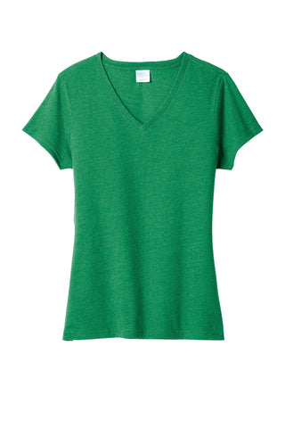 Port & Company Ladies Fan Favorite Blend V-Neck Tee (Athletic Kelly Green Heather)