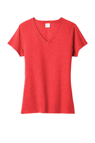 Port & Company Ladies Fan Favorite Blend V-Neck Tee (Bright Red Heather)