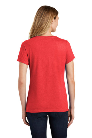 Port & Company Ladies Fan Favorite Blend V-Neck Tee (Bright Red Heather)