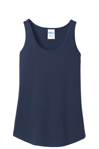 Port & Company Ladies Core Cotton Tank Top (Navy)