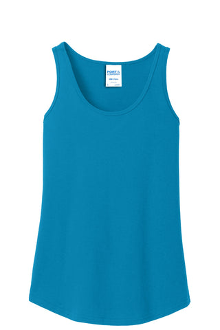 Port & Company Ladies Core Cotton Tank Top (Neon Blue)