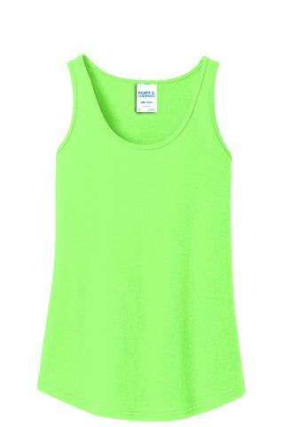 Port & Company Ladies Core Cotton Tank Top (Neon Green)