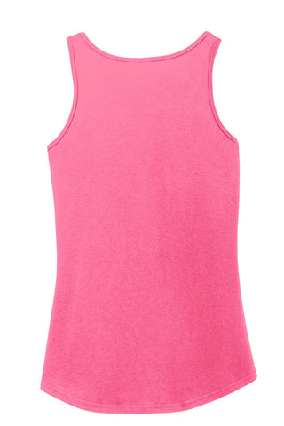 Port & Company Ladies Core Cotton Tank Top (Neon Pink)