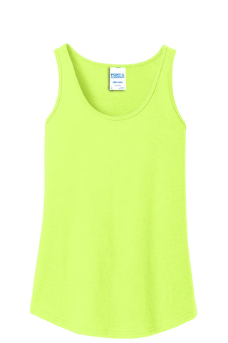 Port & Company Ladies Core Cotton Tank Top (Neon Yellow)