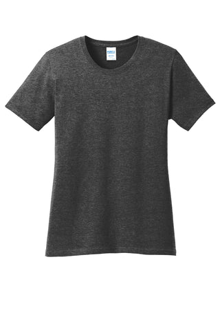 Port & Company Ladies Core Cotton Tee (Dark Heather Grey)