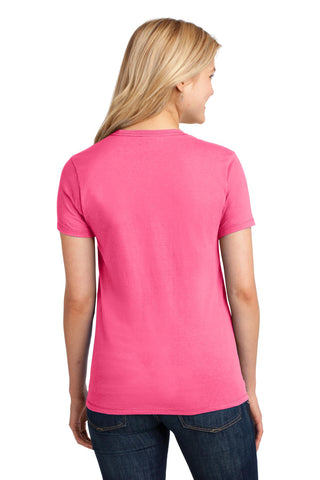 Port & Company Ladies Core Cotton Tee (Neon Pink)