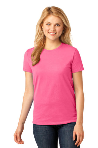 Port & Company Ladies Core Cotton Tee (Neon Pink)