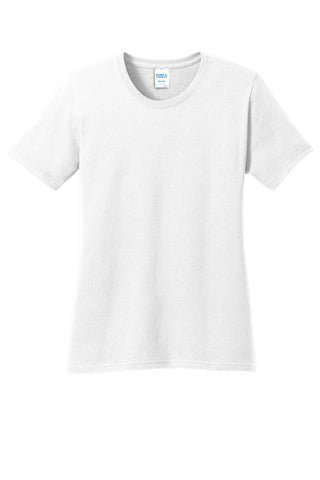 Port & Company Ladies Core Cotton Tee (White)