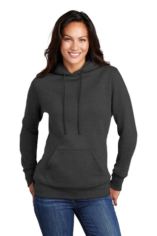 Port & Company Ladies Core Fleece Pullover Hooded Sweatshirt (Dark Heather Grey)