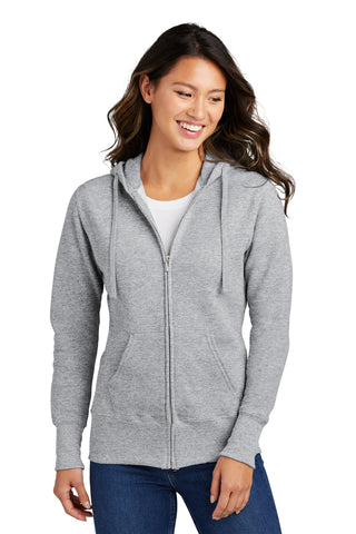 Port & Company Ladies Core Fleece Full-Zip Hooded Sweatshirt (Athletic Heather)