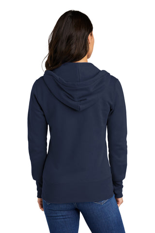Port & Company Ladies Core Fleece Full-Zip Hooded Sweatshirt (Navy)