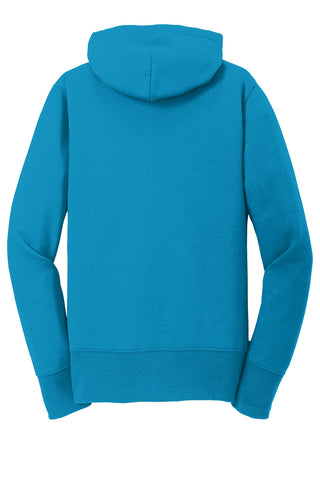 Port & Company Ladies Core Fleece Full-Zip Hooded Sweatshirt (Neon Blue)