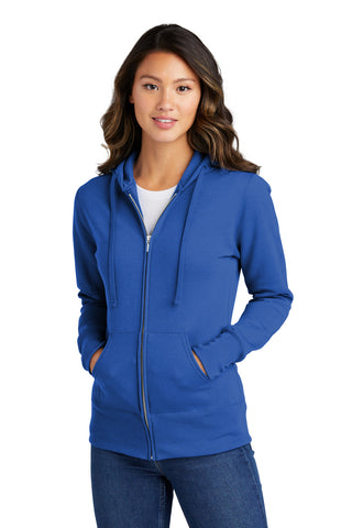 Port & Company Ladies Core Fleece Full-Zip Hooded Sweatshirt (Royal)