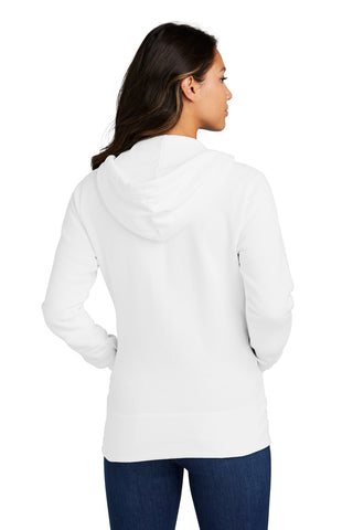 Port & Company Ladies Core Fleece Full-Zip Hooded Sweatshirt (White)